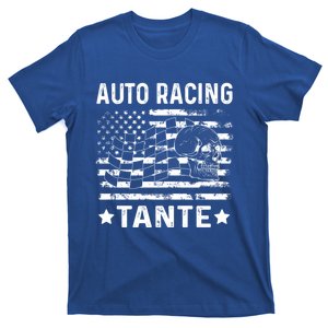 Auto Racing Tante Aunt Usa Flag 4th Of July Meaningful Gift T-Shirt