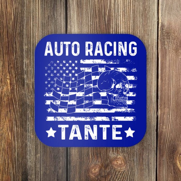 Auto Racing Tante Aunt Usa Flag 4th Of July Meaningful Gift Coaster