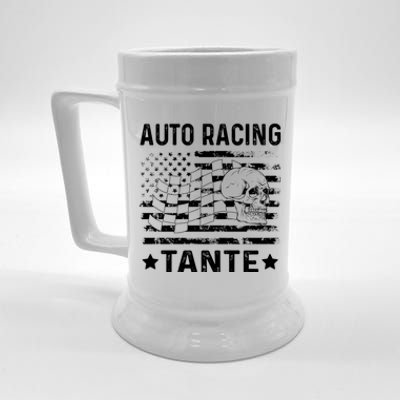 Auto Racing Tante Aunt Usa Flag 4th Of July Meaningful Gift Beer Stein