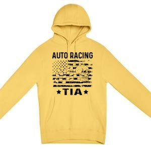 Auto Racing Tia Aunt Usa Flag 4th Of July Cute Gift Premium Pullover Hoodie