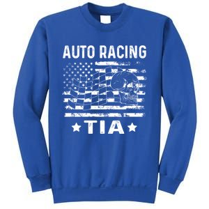 Auto Racing Tia Aunt Usa Flag 4th Of July Cute Gift Sweatshirt