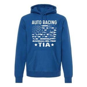 Auto Racing Tia Aunt Usa Flag 4th Of July Cute Gift Premium Hoodie