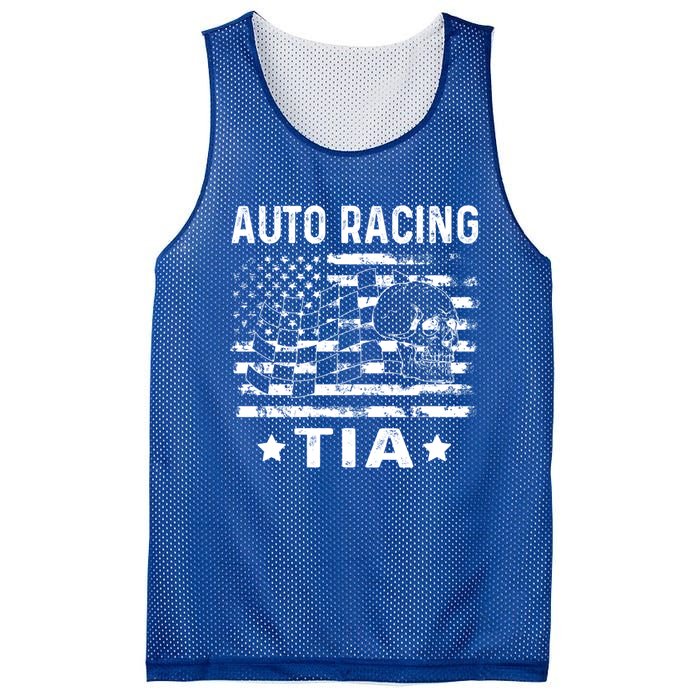 Auto Racing Tia Aunt Usa Flag 4th Of July Cute Gift Mesh Reversible Basketball Jersey Tank