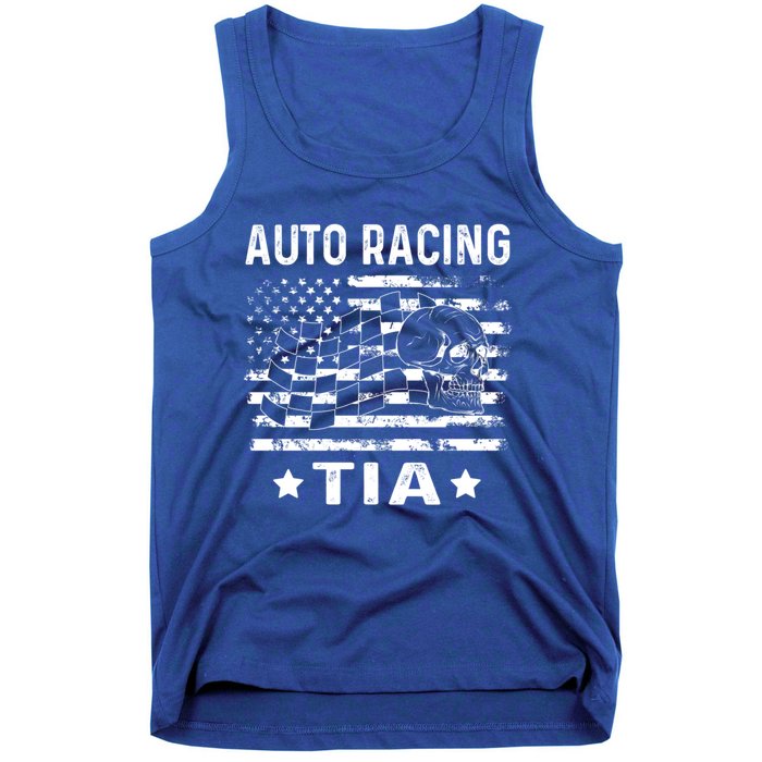 Auto Racing Tia Aunt Usa Flag 4th Of July Cute Gift Tank Top