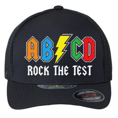 ABCD Rock The Test Funny Metal Teacher Student Flexfit Unipanel Trucker Cap