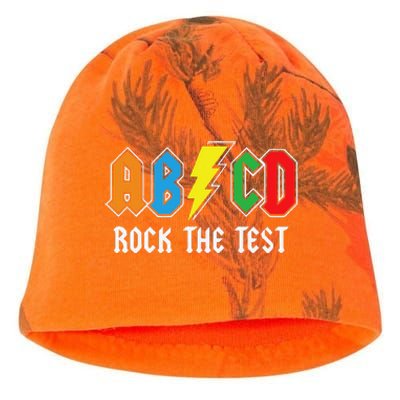 ABCD Rock The Test Funny Metal Teacher Student Kati - Camo Knit Beanie