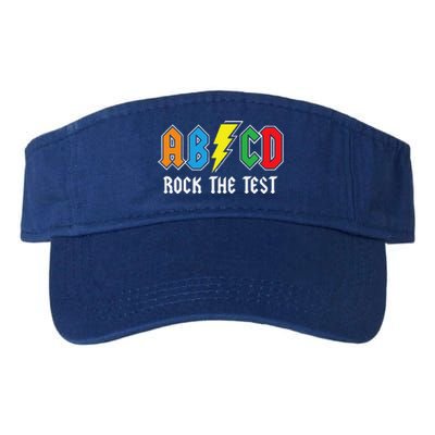 ABCD Rock The Test Funny Metal Teacher Student Valucap Bio-Washed Visor