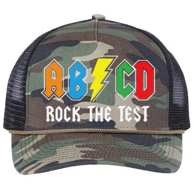 ABCD Rock The Test Funny Metal Teacher Student Retro Rope Trucker Hat Cap