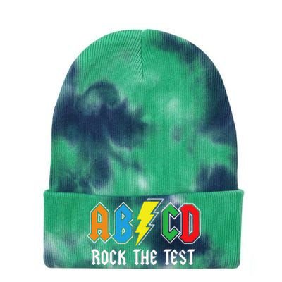 ABCD Rock The Test Funny Metal Teacher Student Tie Dye 12in Knit Beanie