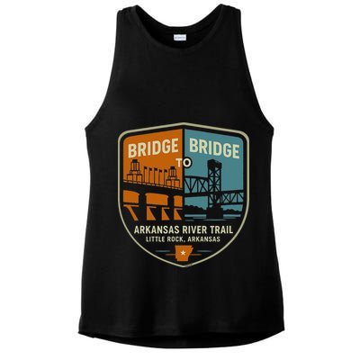 Arkansas River Trail Bridges Little Rock Arkansas Ladies PosiCharge Tri-Blend Wicking Tank