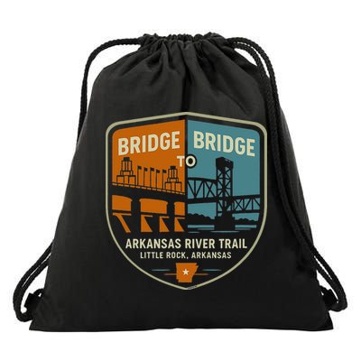 Arkansas River Trail Bridges Little Rock Arkansas Drawstring Bag