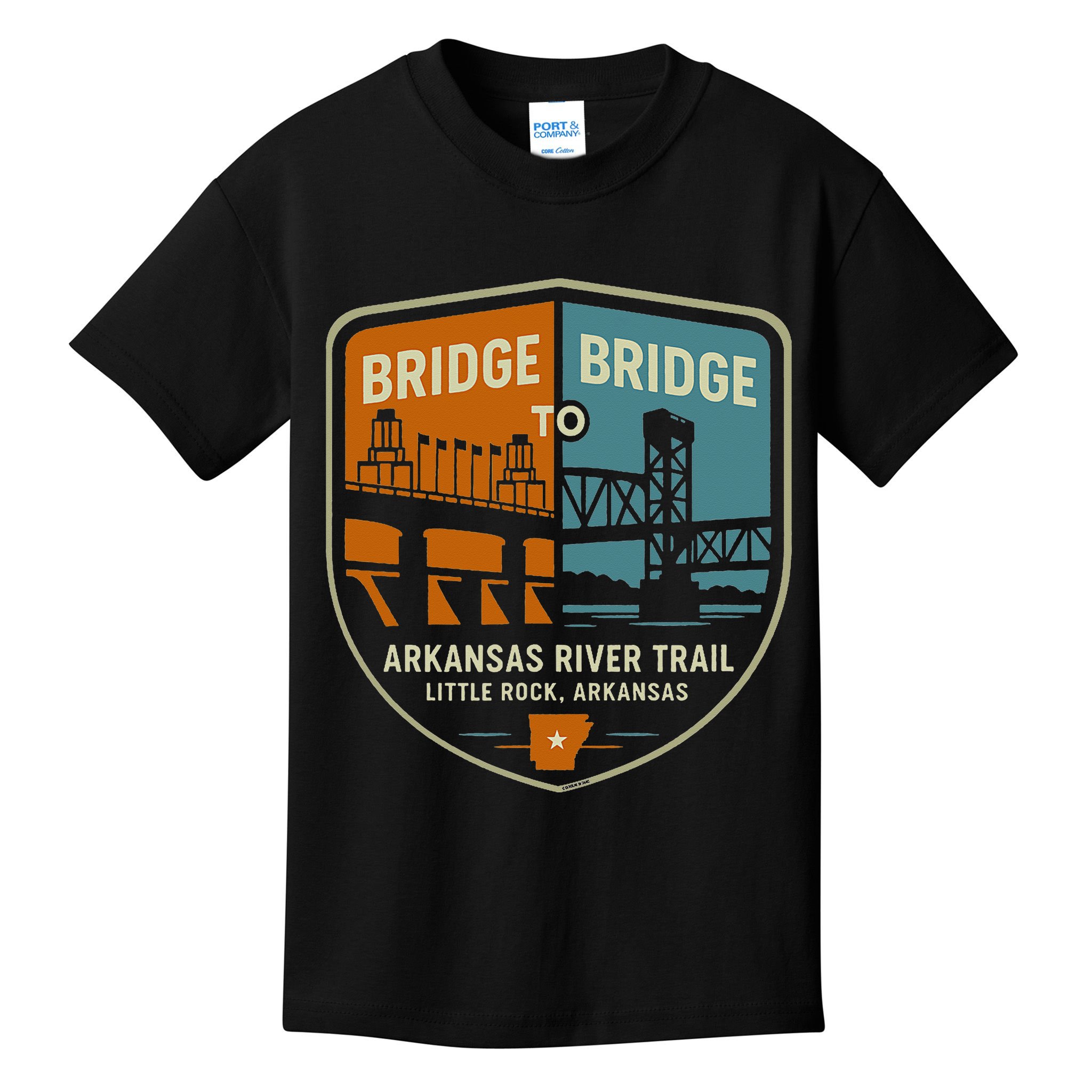 Arkansas River Trail Bridges Little Rock Arkansas Kids T-Shirt