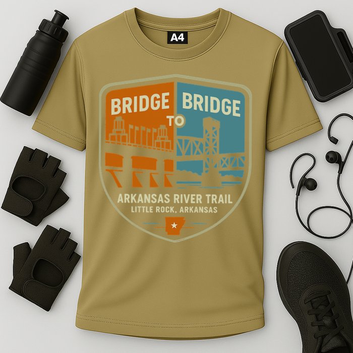 Arkansas River Trail Bridges Little Rock Arkansas Cooling Performance Crew T-Shirt