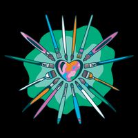 Artist Brushes Heart Zip Tote Bag