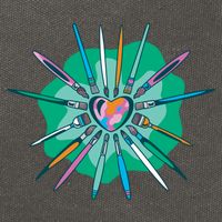 Artist Brushes Heart Cotton Canvas Backpack