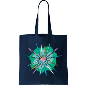 Artist Brushes Heart Tote Bag