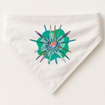 Artist Brushes Heart USA-Made Doggie Bandana