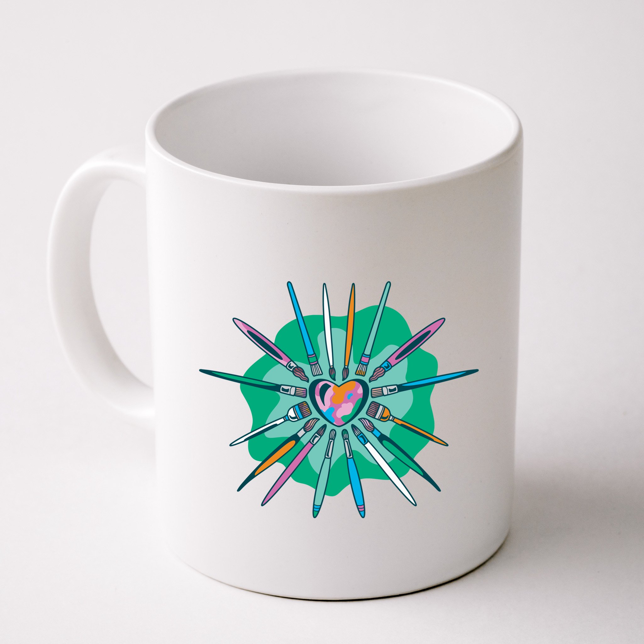 Artist Brushes Heart Mug