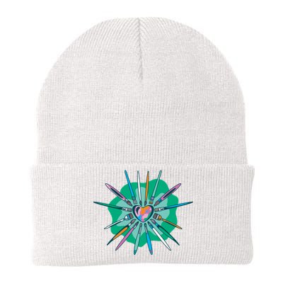 Artist Brushes Heart Knit Cap Winter Beanie