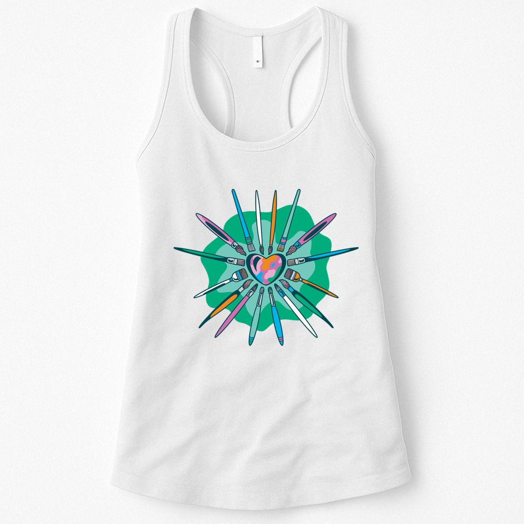 Artist Brushes Heart Womens Tank Top
