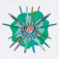 Artist Brushes Heart Womens Tank Top