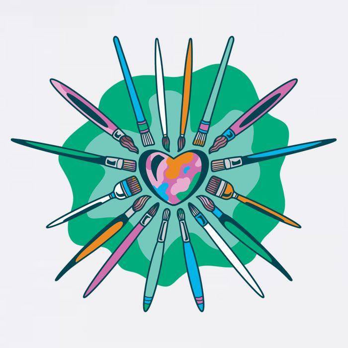 Artist Brushes Heart Womens Tank Top