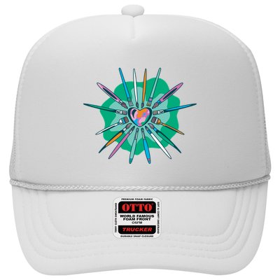 Artist Brushes Heart Trucker Hat