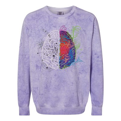 Artistic And Logical Brain Colorblast Crewneck Sweatshirt