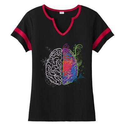 Artistic And Logical Brain Ladies Halftime Notch Neck Tee