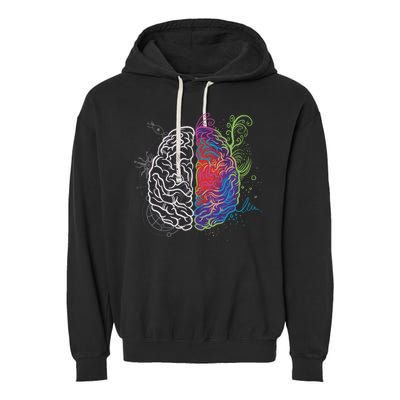 Artistic And Logical Brain Garment-Dyed Fleece Hoodie