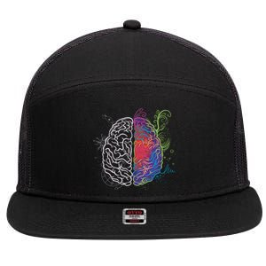 Artistic And Logical Brain 7 Panel Mesh Trucker Snapback Hat