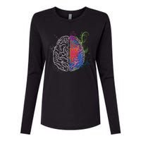 Artistic And Logical Brain Womens Cotton Relaxed Long Sleeve T-Shirt