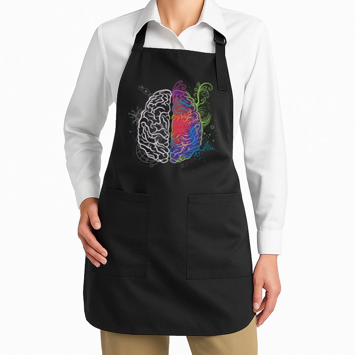 Artistic And Logical Brain Full-Length Apron With Pockets