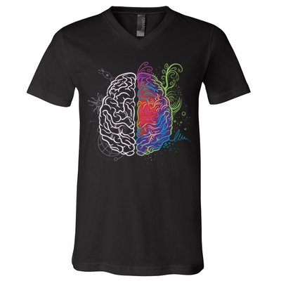 Artistic And Logical Brain V-Neck T-Shirt