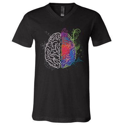 Artistic And Logical Brain V-Neck T-Shirt