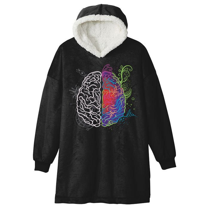 Artistic And Logical Brain Hooded Wearable Blanket