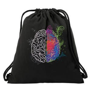 Artistic And Logical Brain Drawstring Bag