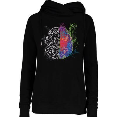 Artistic And Logical Brain Womens Funnel Neck Pullover Hood