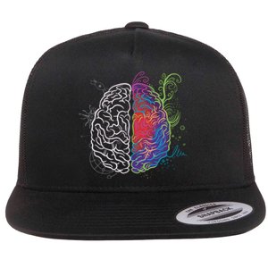 Artistic And Logical Brain Flat Bill Trucker Hat