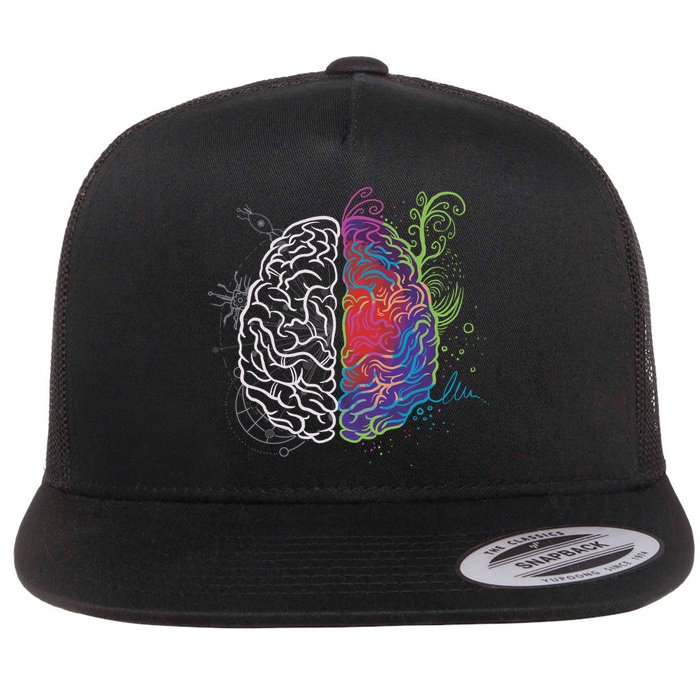 Artistic And Logical Brain Flat Bill Trucker Hat