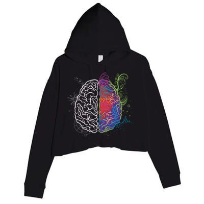 Artistic And Logical Brain Crop Fleece Hoodie