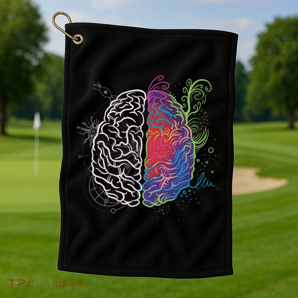 Artistic And Logical Brain Golf Towel
