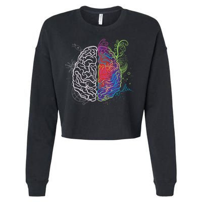 Artistic And Logical Brain Cropped Pullover Crew