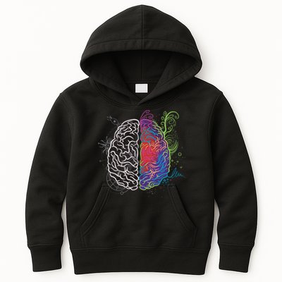 Artistic And Logical Brain Kids Hoodie