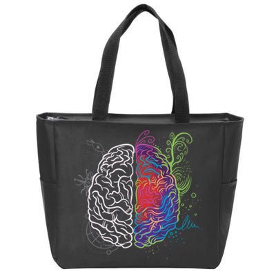 Artistic And Logical Brain Zip Tote Bag