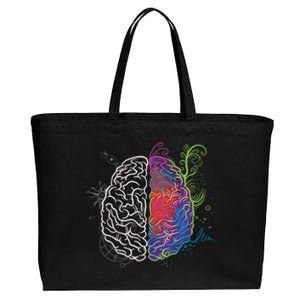 Artistic And Logical Brain Cotton Canvas Jumbo Tote