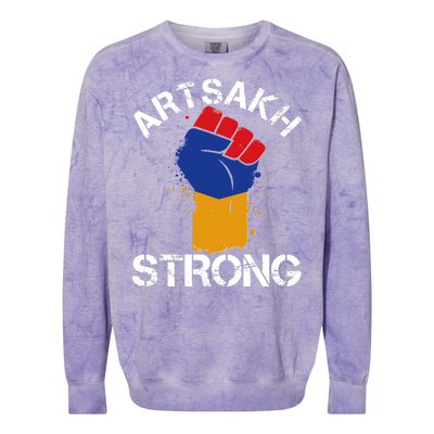 Artsakh Strong Armenian Flag Colors Protest Fist Colorblast Crewneck Sweatshirt