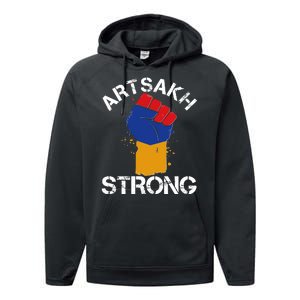 Artsakh Strong Armenian Flag Colors Protest Fist Performance Fleece Hoodie