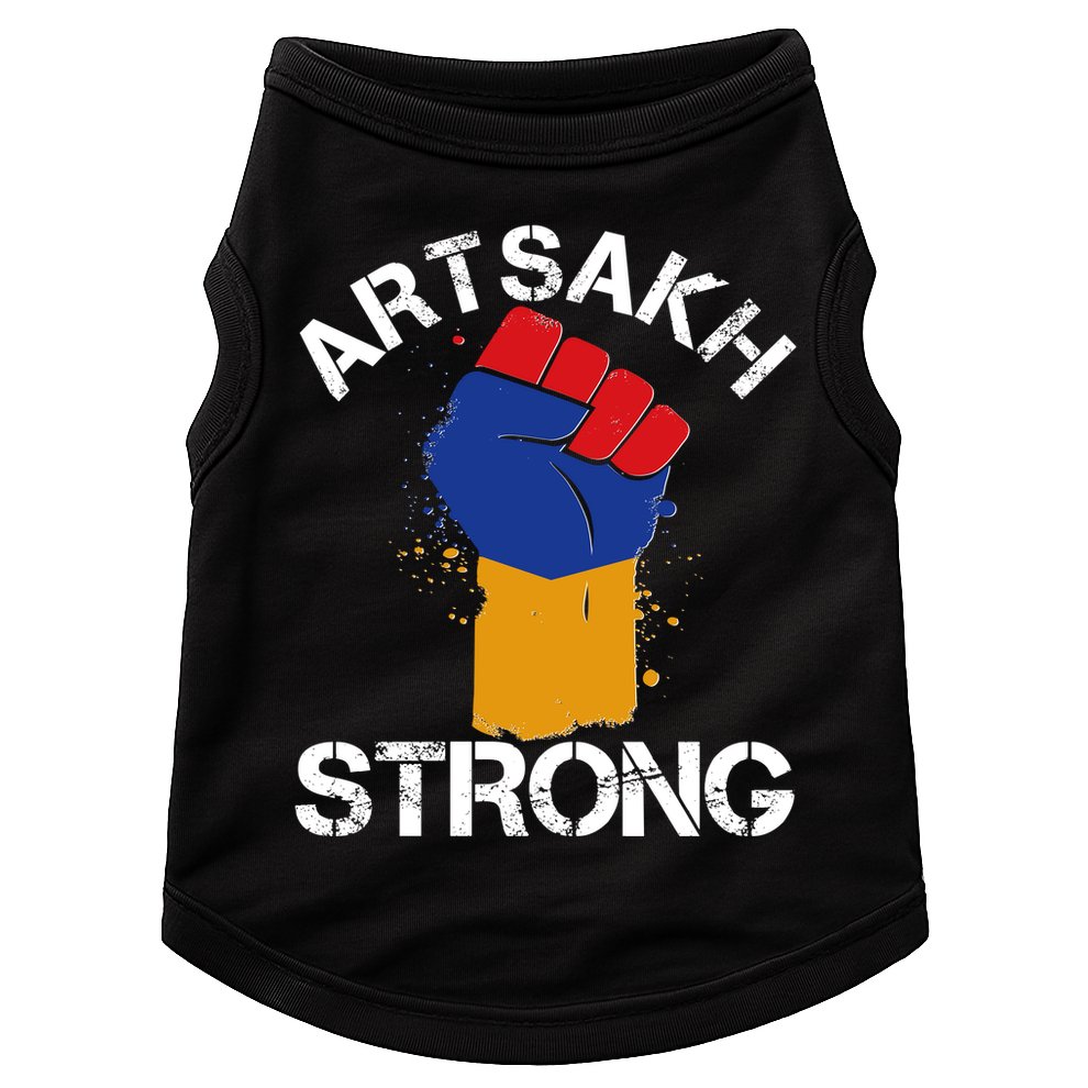 Artsakh Strong Armenian Flag Colors Protest Fist Doggie Tank