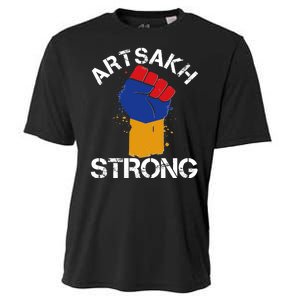 Artsakh Strong Armenian Flag Colors Protest Fist Cooling Performance Crew T-Shirt